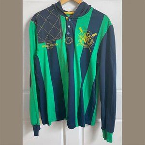 Mens PRPGNDA Striped Hooded Pullover